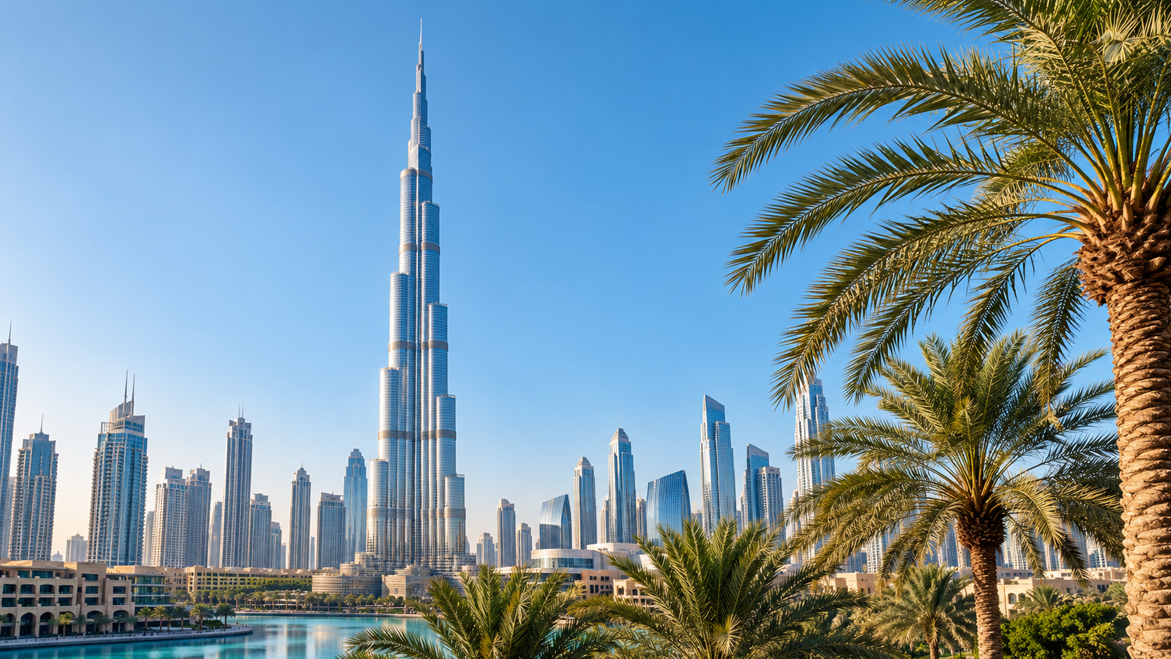 The Dubai skyline and the Burj Khalifa